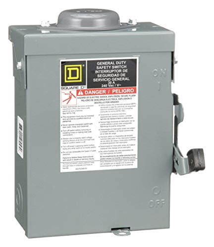 Square D Safety Switch, 3R NEMA Enclosure Type, 30 Amps AC, 3 HP ...