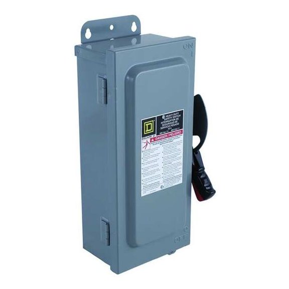 Square D Safety Switch,600VAC/DC,4PST,60 Amps AC HU462AWK