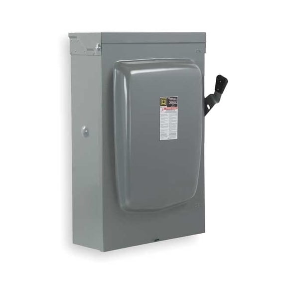 Square D Safety Switch, Fusible, 30 A, Steel D211NRB