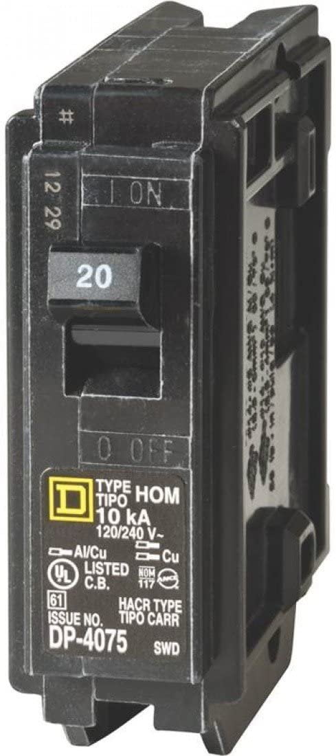 Square D Schneider Electric 20A 1 Pole HO Breaker HOM120C