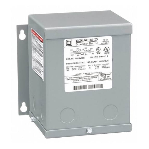 Buck Boost Transformer, 500 VA, NEMA 3R, 12/24V AC, 120/240V AC