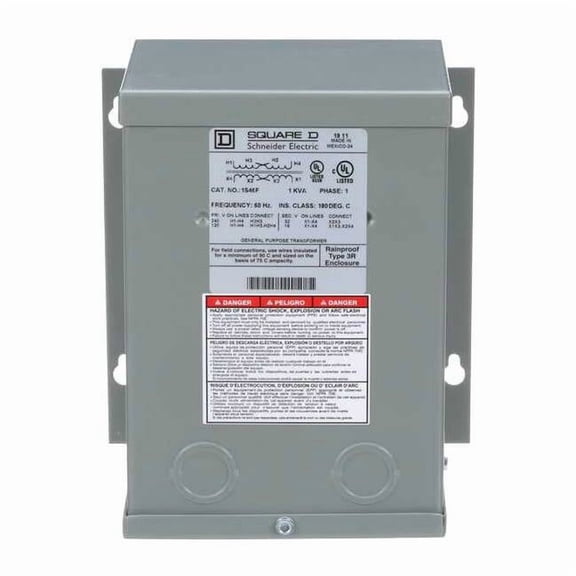 Buck Boost Transformer, 1 kVA, NEMA 3R, 16/32V AC, 120/240V AC 1S46F