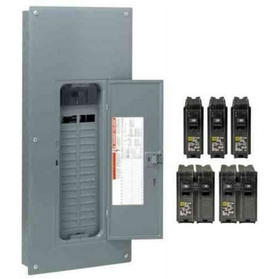 Square D Homeline 200 Amp 30-Space 60-Circuit Main Breaker Load Center - Indoor - Cover