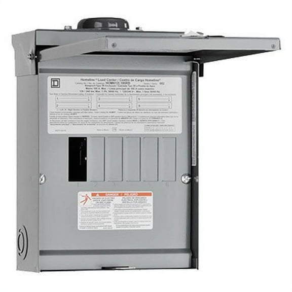 Square D by Schneider Electric HOM612L100RBCP Homeline 100 Amp 6-Space 12-Circuit Outdoor Main Lugs Load Center