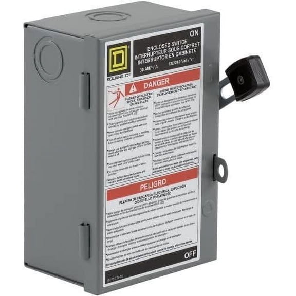 Square D by Schneider Electric Light Duty Safety Switch L221N - 30 Amp 240V 2-Pole Indoor