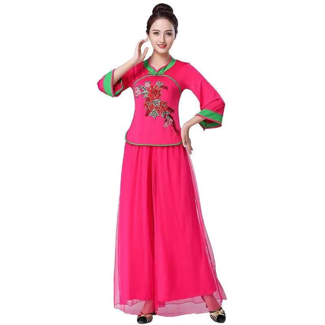 Square Dance Costume New Suit Dress Summer Yangko Dance Costume Middle