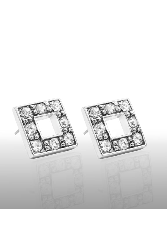 Elegant Square Crystal Stud Earrings - Austrian Crystal Geometric Fashion Jewelry