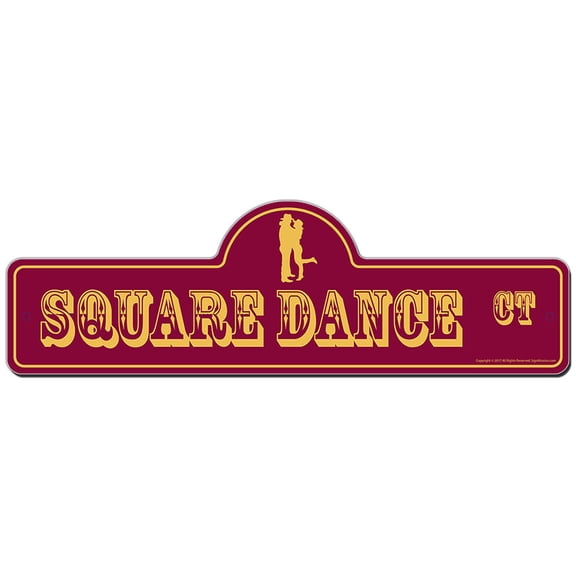 Square Dance Street Sign | Indoor/Outdoor | Funny Home Décor for Garages, Living Rooms, Bedroom, Offices | SignMission personalized gift