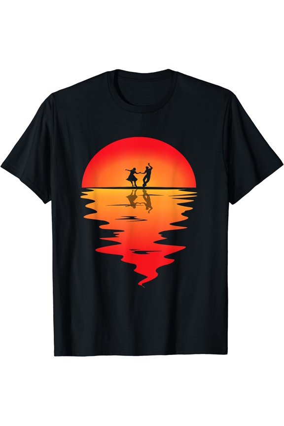Square Dancing Sunset Square Dancer Vintage Square Dance T-Shirt , Vintage T-Shirt