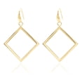 thumbnail image 1 of Geometric Square Dangle Drop Earrings - Lightweight Stainless Steel Statement Earrings Jewelry Gold, 1 of 6