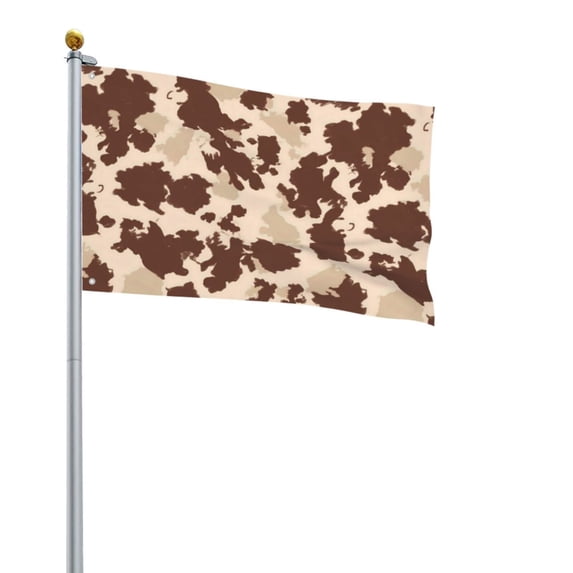 Square Decorative Flag 2x3ft Decorative Flag Without Flagpole For Home Office Outdoor Road Basketball Court Brown Cow Pattern