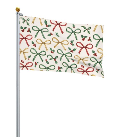 Square Decorative Flag 2x3ft Decorative Flag Without Flagpole For Home Office Outdoor Road Basketball Court Festive Thin Holiday Ribbon Bow Pattern