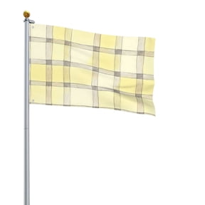 Square Decorative Flag 2x3ft Decorative Flag Without Flagpole For Home Office Outdoor Road Basketball Court Lightyellow Checked Hand-Drawn Sketch_1