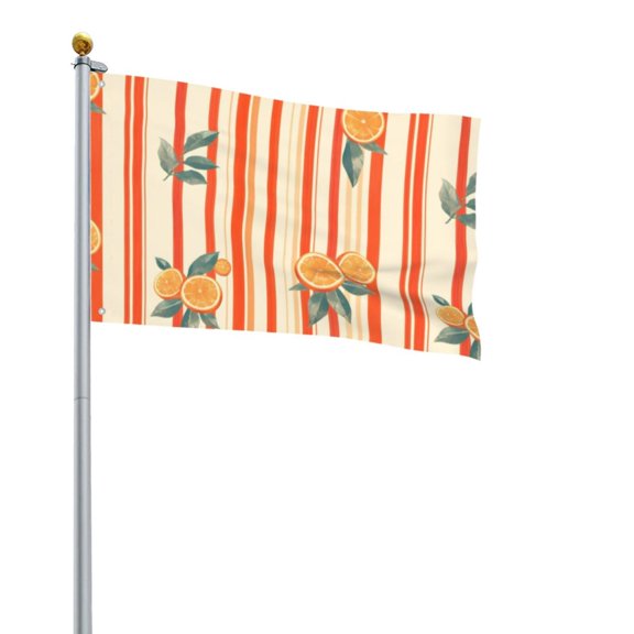 Square Decorative Flag 2x3ft Decorative Flag Without Flagpole For Home Office Outdoor Road Basketball Court Orangered Stripe Hand-Drawn Sketch_1