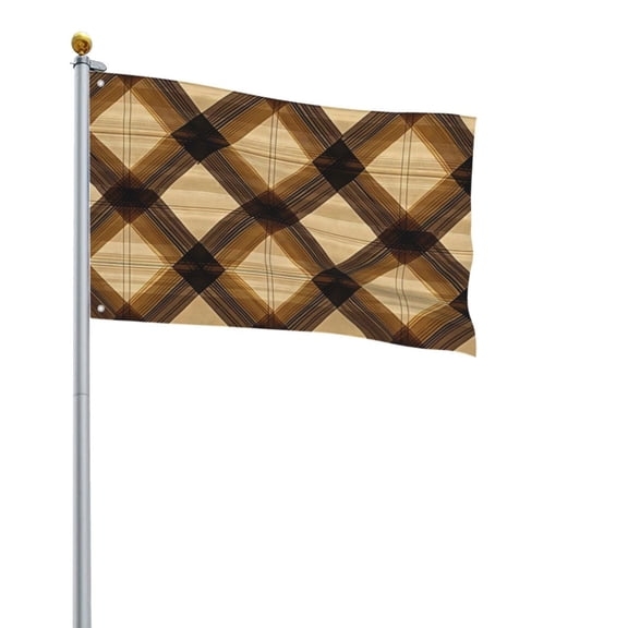 Square Decorative Flag 2x3ft Decorative Flag Without Flagpole For Home Office Outdoor Road Basketball Court Plaid Fall Camo Brown_2