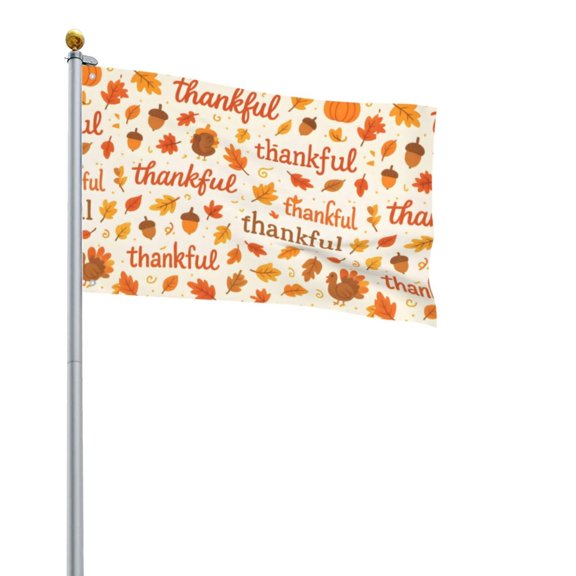 Square Decorative Flag 2x3ft Decorative Flag Without Flagpole For Home Office Outdoor Road Basketball Court Thankful Autumn Words Pattern