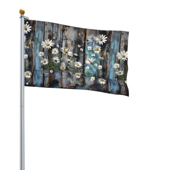 Square Decorative Flag 2x3ft Decorative Flag Without Flagpole For Home Office Outdoor Road Basketball Court Turquoise Wood Farmhouse Sunflowers (2)