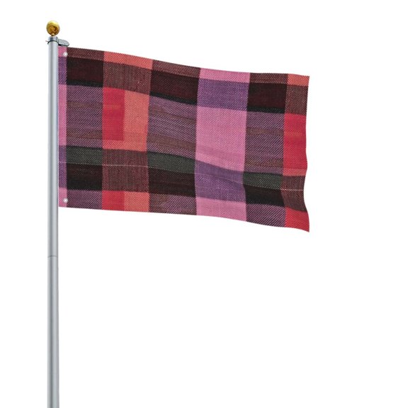 Square Decorative Flag 2x3ft Decorative Flag Without Flagpole For Home Office Outdoor Road Basketball Court Palevioletred Buffalo Plaid Check Tartan Scotland_4