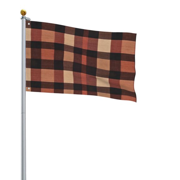 Square Decorative Flag 2x3ft Decorative Flag Without Flagpole For Home Office Outdoor Road Basketball Court Rosybrown Buffalo Plaid Check Tartan Scotland_2