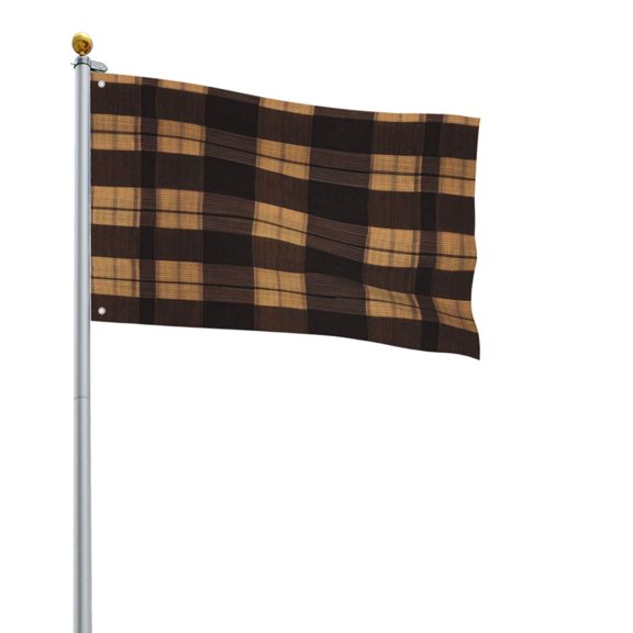 Square Decorative Flag 2x3ft Decorative Flag Without Flagpole For Home Office Outdoor Road Basketball Court Saddlebrown Buffalo Plaid Check Tartan Scotland_3