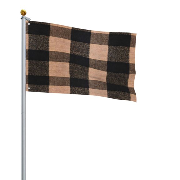 Square Decorative Flag 2x3ft Decorative Flag Without Flagpole For Home Office Outdoor Road Basketball Court Saddlebrown Buffalo Plaid Check Tartan Scotland_1
