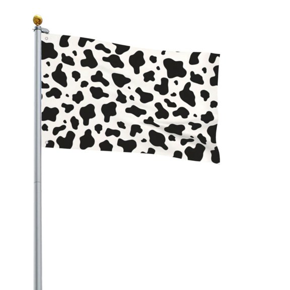 Square Decorative Flag 2x3ft Decorative Flag Without Flagpole For Home Office Outdoor Road Basketball Court Simple Cow Print Pattern, Vector Art Style_1