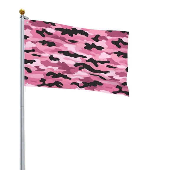 Square Decorative Flag 2x3ft Decorative Flag Without Flagpole For Home Office Outdoor Road Basketball Court Texture Military Camouflage Pattern Abstract Pink_2