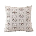 thumbnail image 1 of Square Decorative Pillow with Embroidered Bunny Pattern Soft Textured Fabric Cushion for Sofa Bed Chair Living Room Nursery, 1 of 3