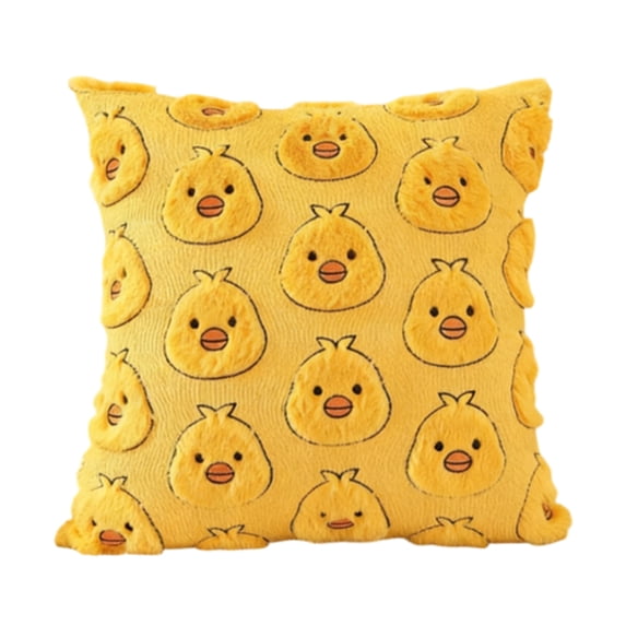 Square Decorative Pillow with Embroidered Bunny Pattern Soft Textured Fabric Cushion for Sofa Bed Chair Living Room Nursery
