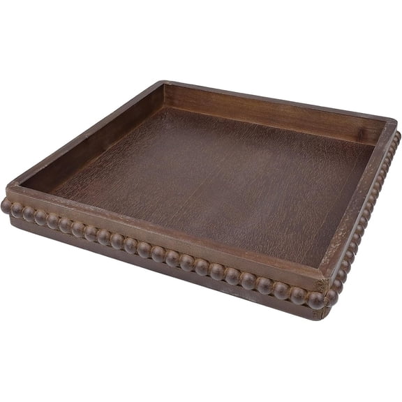 Square Decorative Serving Tray, 15"*9" Retro Brown