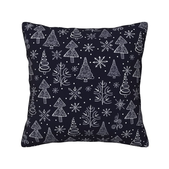 Square Decorative Throw Pillow Covers with Core, Christmas Tree Decorations Throw Pillows for Couch Sofa Bed Home Decor, 16"x16"