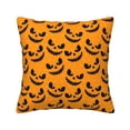 thumbnail image 1 of Square Decorative Throw Pillow Covers with Core, Halloween Ghost Faces Background Throw Pillows for Couch Sofa Bed Home Decor, 18"x18", 1 of 9