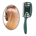 thumbnail image 1 of Square Detangling Detangler Curved Vented Hair Brush Comb for Men and Women Kids Gentle Detangle Long Types - Rubber brush head, 1 of 9