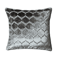 thumbnail image 1 of Square Diamond Plaid Striped Embroidery Cut Velvet Cushion Case Luxury Modern Throw Pillow Cover Decorative Pillow for Couch Sofa Living Room Bedroom Car, Silver 24" x 24", 1 of 7