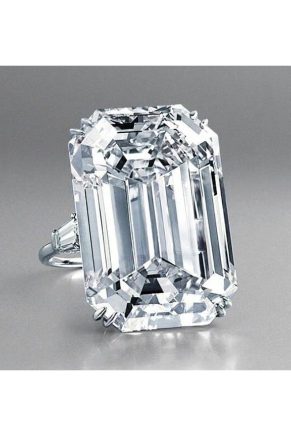 Square Diamond Princess Ring Exaggerated Big Diamond Party Engagement Ring Sizes 6 7 8 9 10 Copper Jewelry Gold