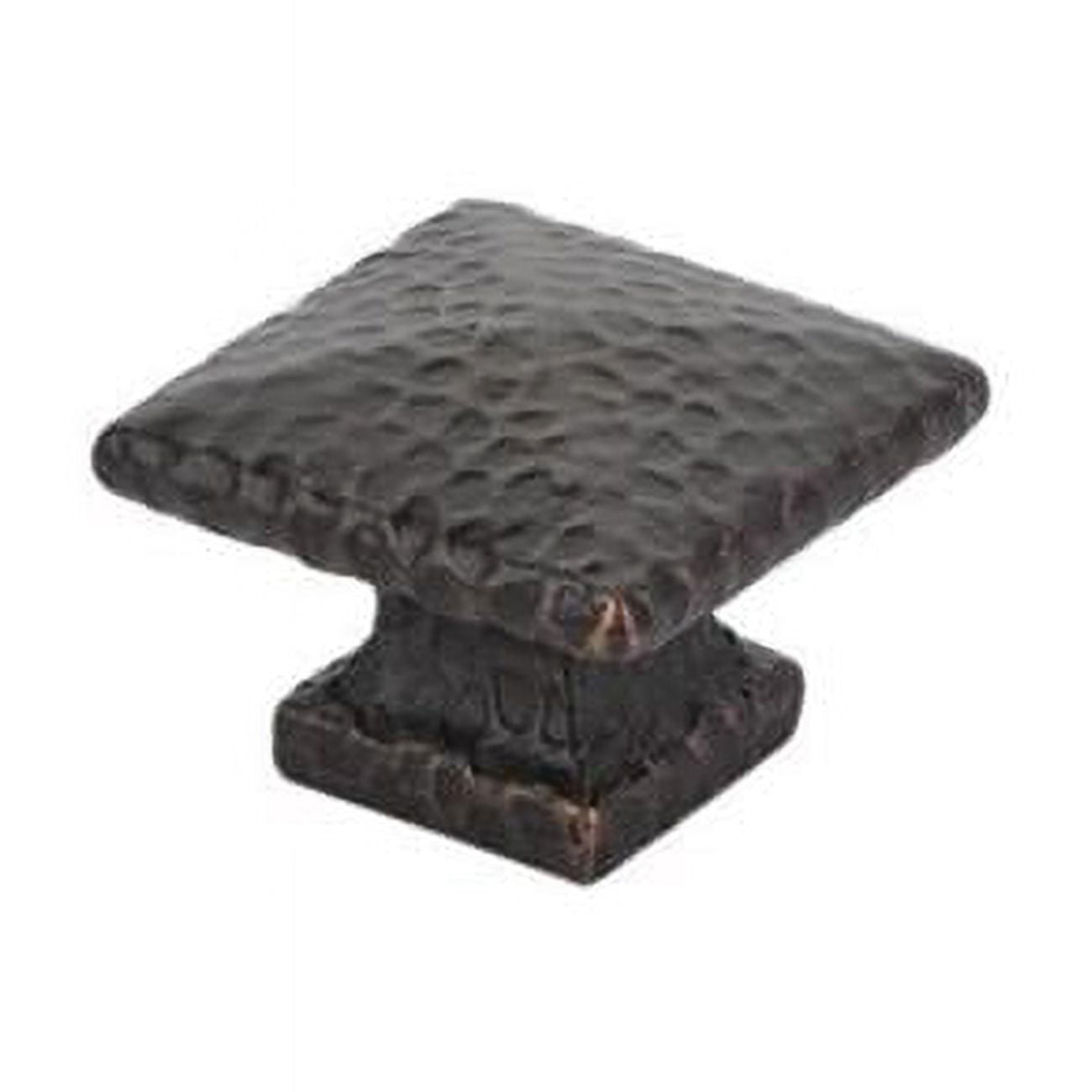 Square Dimpled 1.25 in. Cabinet Knob, Oil Rubbed Bronze