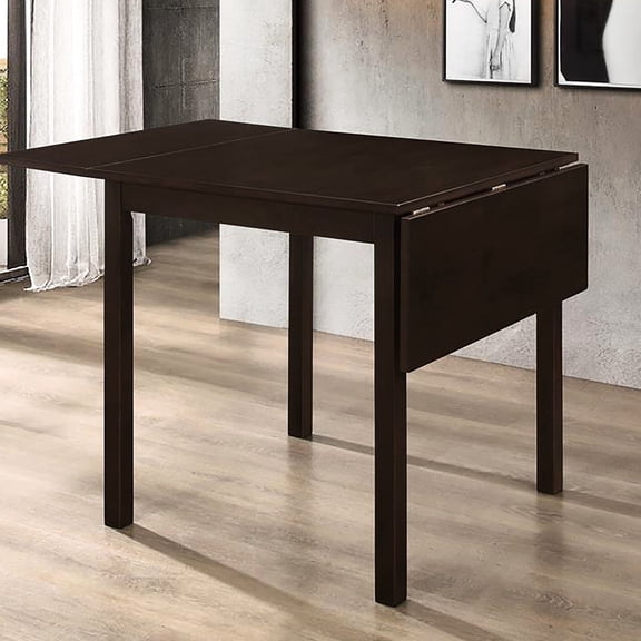 Square Dining Table for Small Kitchens | Fits Well in Tight Spaces | Classic Cappuccino Wood Design | Drop Leaves for Space Saving