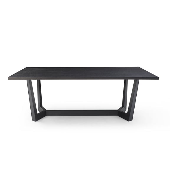 Square Dining Table with Geometric Design for Balcony or Conference, Quick to Assemble and Clean