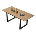 thumbnail image 1 of Square Dining Table with Metal Legs, Wood Top Adjustable Dining Table Kitchen Long Table, 1 of 7
