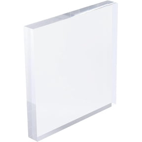 Square Display Base Clear Acrylic Stand Transparent Block Polished Decorative Jewelry Ring Ball Showcase Base Pedestal for Photography Props Collection 4.7 x 4.7 x 0.6 Inch