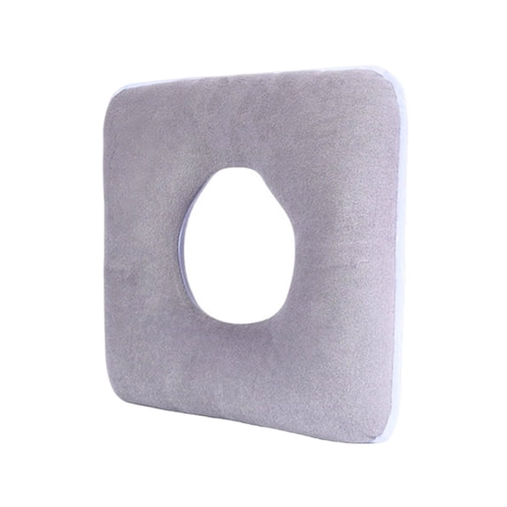 Square Donut Cushion 17" Breathable Cotton Pressure Relief Seat Pad Washable Support Cushion for Home Sofa Office Chair Wheelchair Gray