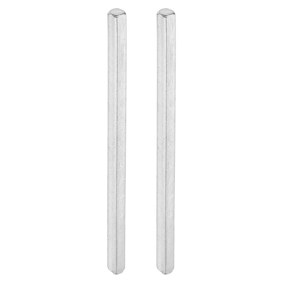 Square Door Knob Spindle 80x4mm, Nickel-plated Iron Spare Door Handle Spindle , Silver 2 Pack