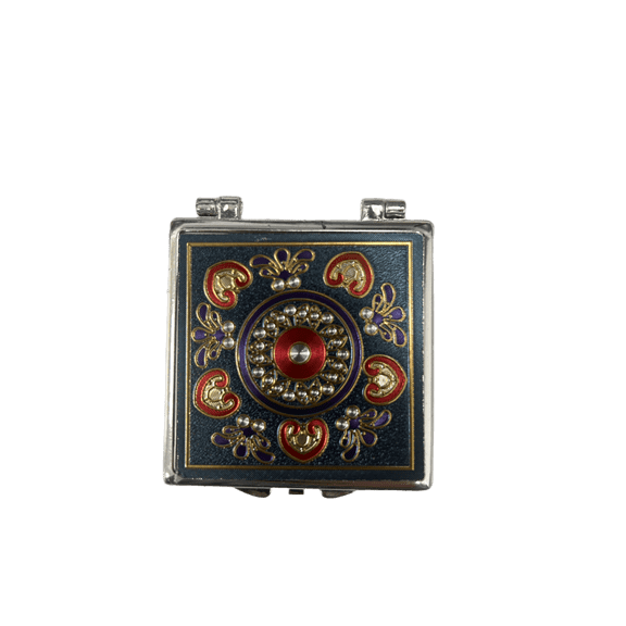 Square Double Sided Compact Mirror, Stylish, Lightweight, Chic Accessory for Flawless On the Go Touch Ups, Unique Patterns Make It a Must Have Purse Essential for Beauty, Green