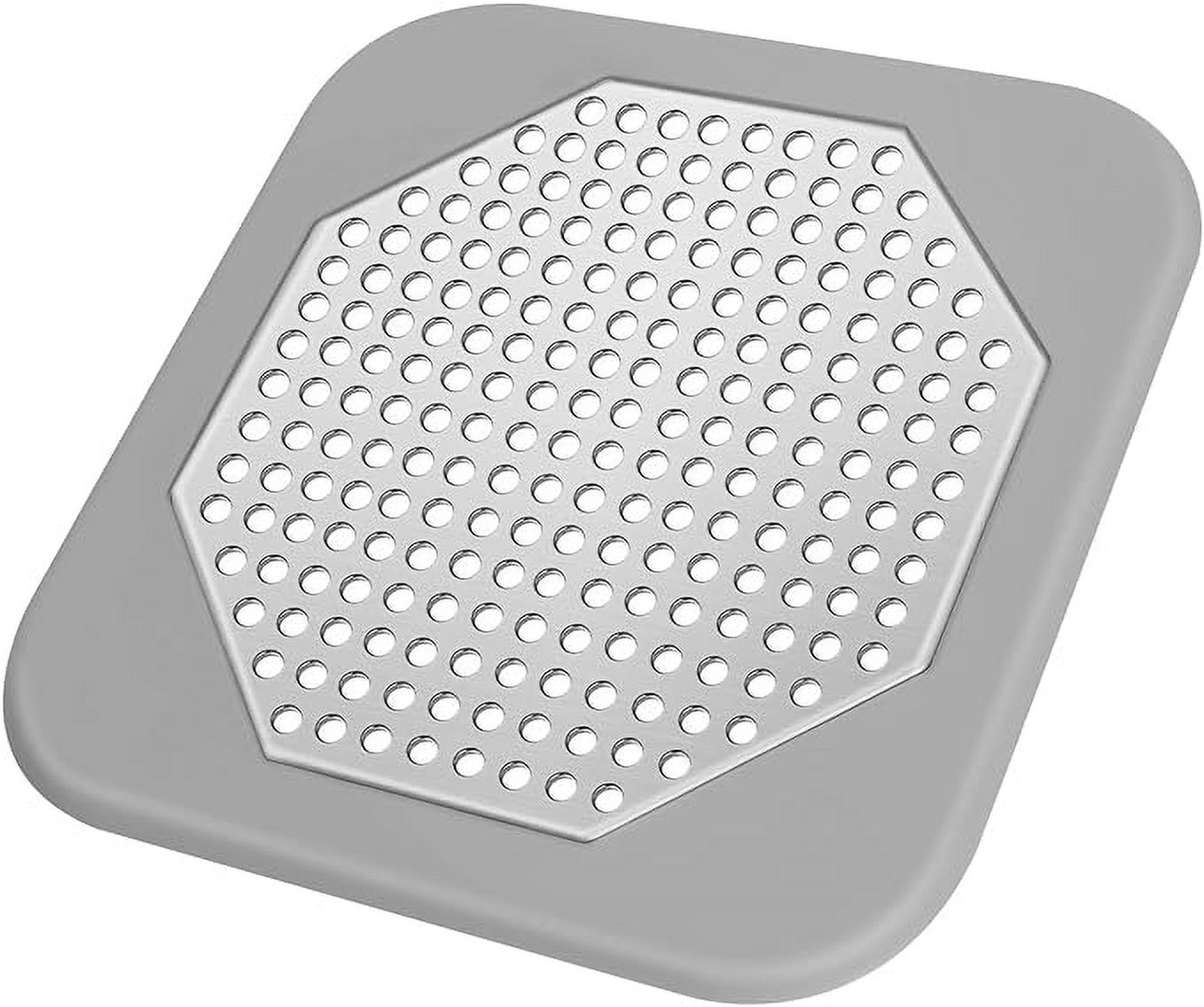 Square Drain Cover for Shower 5.7inch Stainless Steel and Silicone