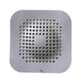 thumbnail image 1 of Square Drain Cover for Shower, 5.7-inch TPR Drain Hair Catcher, Flat Silicone Plug for Bathroom and Kitchen, Filter Shower Drain Protection Flat Strainer Stopper with Suction Cups (Grey/1 Pcs), 1 of 7