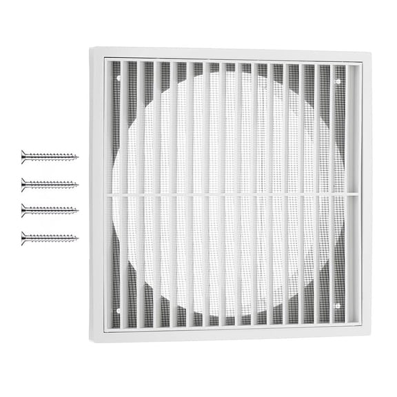 Square Ducting Air Ventilation Cover Wall Vent Covers Plastic Air Outlet Vent with Built-in Meshes Easy to Install