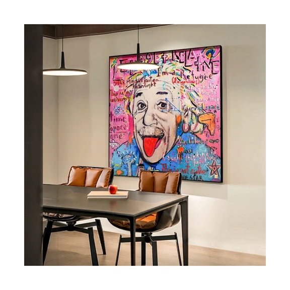 Square Einstein Themed Painting