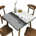 thumbnail image 1 of Square Elastic Fitted Tablecloth, Gray Speckled Pattern Printed on Polyester Square Outdoor Table Covers, Suitable for Photo Booth Backdrop Prop, Fit for 32" x 32" Square Tables, 1 of 4