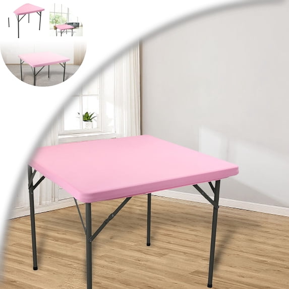 Square Elastic Table Cover Polyester Fitted Tablecloth Stain Resistant Machine Washable Indoor Outdoor Dining Protector Home Parties Banquets Gatherings