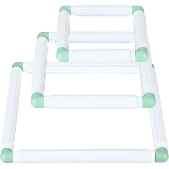 Square Embroidery Hoop, 3 Pcs Cross Stitch Hoops Clip Frames Plastic Rectangular Cross Stitch Embroidery Snap Frame DIY Sewing Tool for Quilting Silk-Painting 6 x 6, 8 x 8, 11 x 11 inches